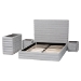 Baxton Studio Cadmus Modern Light Grey Channel-Tufted Fabric King Size 4-Piece Bedroom Set - BBT61237-Light Grey-King 4PC Bedroom Set