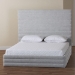 Baxton Studio Cadmus Modern Light Grey Channel-Tufted Fabric Queen Platform Bed - BBT61237-Light Grey-Queen
