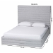 Baxton Studio Cadmus Modern Light Grey Channel-Tufted Fabric Queen Platform Bed - BBT61237-Light Grey-Queen