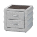 Baxton Studio Cadmus Modern Light Grey Channel-Tufted Fabric 2-Drawer Nightstand