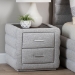 Baxton Studio Cadmus Modern Light Grey Channel-Tufted Fabric 2-Drawer Nightstand - BBT3224.11 A1-Light Grey-NS