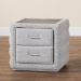Baxton Studio Cadmus Modern Light Grey Channel-Tufted Fabric 2-Drawer Nightstand - BBT3224.11 A1-Light Grey-NS