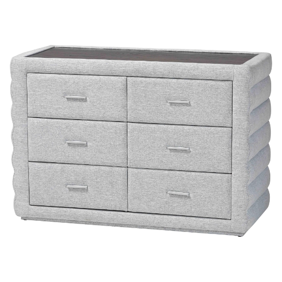 Baxton Studio Cadmus Modern Light Grey Channel-Tufted Fabric 4-Drawer Dresser