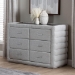 Baxton Studio Cadmus Modern Light Grey Channel-Tufted Fabric 4-Drawer Dresser - BBT2053.11 A1-Light Grey-Dresser