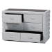 Baxton Studio Cadmus Modern Light Grey Channel-Tufted Fabric 4-Drawer Dresser - BBT2053.11 A1-Light Grey-Dresser