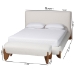 Baxton Studio Vinicio Mid-Century Modern Cream Boucle King 2-Piece Bedroom Set - BBT61296-Cream-King 2PC Bedroom Set