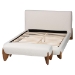 Baxton Studio Vinicio Mid-Century Modern Cream Boucle King 2-Piece Bedroom Set - BBT61296-Cream-King 2PC Bedroom Set