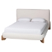 Baxton Studio Vinicio Mid-Century Modern Cream Boucle King 2-Piece Bedroom Set - BBT61296-Cream-King 2PC Bedroom Set