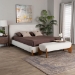 Baxton Studio Vinicio Mid-Century Modern Cream Boucle King 2-Piece Bedroom Set - BBT61296-Cream-King 2PC Bedroom Set
