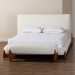 Baxton Studio Vinicio Mid-Century Modern Cream Boucle King 2-Piece Bedroom Set - BBT61296-Cream-King 2PC Bedroom Set