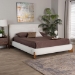 Baxton Studio Vinicio Mid-Century Modern Cream Boucle King Platform Bed - BBT61296-Cream-King
