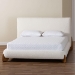 Baxton Studio Vinicio Mid-Century Modern Cream Boucle King Platform Bed - BBT61296-Cream-King