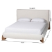 Baxton Studio Vinicio Mid-Century Modern Cream Boucle King Platform Bed - BBT61296-Cream-King