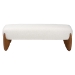 Baxton Studio Vinicio Mid-Century Modern Cream Boucle Accent Bench - BBT5520-Cream-Bench