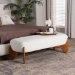 Baxton Studio Vinicio Mid-Century Modern Cream Boucle Accent Bench - BBT5520-Cream-Bench