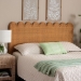 bali & pari Maritza Bohemian Light Honey Scalloped Rattan Pitrit King Standalone Headboard - Maritza-Wood/Light Honey-King-HB
