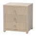 bali & pari Quinn Bohemian Woven Natural Grasscloth 3-Drawer Nightstand