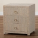bali & pari Quinn Bohemian Woven Natural Grasscloth 3-Drawer Nightstand - Quinn-Natural Woven Grasscloth-3DR-NS