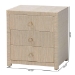 bali & pari Quinn Bohemian Woven Natural Grasscloth 3-Drawer Nightstand - Quinn-Natural Woven Grasscloth-3DR-NS