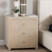 bali & pari Quinn Bohemian Woven Natural Grasscloth 3-Drawer Nightstand - Quinn-Natural Woven Grasscloth-3DR-NS