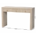 bali & pari Cielo Bohemian Woven Natural Grasscloth 3-Drawer Console Table - Cielo-Natural Woven Grasscloth-Console Table