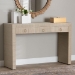 bali & pari Cielo Bohemian Woven Natural Grasscloth 3-Drawer Console Table - Cielo-Natural Woven Grasscloth-Console Table