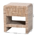 bali & pari Callan Bohemian Woven Natural Grasscloth 1-Drawer Nightstand - Candy-Natural Woven Grasscloth-NS