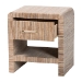 bali & pari Callan Bohemian Woven Natural Grasscloth 1-Drawer Nightstand - Candy-Natural Woven Grasscloth-NS
