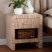 bali & pari Callan Bohemian Woven Natural Grasscloth 1-Drawer Nightstand - Candy-Natural Woven Grasscloth-NS