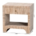 bali & pari Julia Bohemian Woven Natural Grasscloth 1-Drawer Nightstand - Julia-Natural Woven Grasscloth-NS