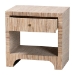 bali & pari Julia Bohemian Woven Natural Grasscloth 1-Drawer Nightstand - Julia-Natural Woven Grasscloth-NS