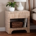 bali & pari Julia Bohemian Woven Natural Grasscloth 1-Drawer Nightstand - Julia-Natural Woven Grasscloth-NS