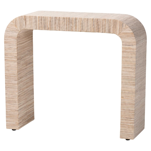 bali & pari Yareli Bohemian Woven Natural Grasscloth Console Table