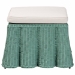 bali & pari Palm Bohemian Seafoam Green Scallop Rattan Ottoman - Palm-Green Rattan-Ottoman w/ Cushion