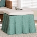 bali & pari Palm Bohemian Seafoam Green Scallop Rattan Ottoman - Palm-Green Rattan-Ottoman w/ Cushion