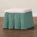 bali & pari Palm Bohemian Seafoam Green Scallop Rattan Ottoman - Palm-Green Rattan-Ottoman w/ Cushion