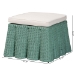 bali & pari Palm Bohemian Seafoam Green Scallop Rattan Ottoman - Palm-Green Rattan-Ottoman w/ Cushion