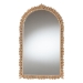 Baxton Studio Caitlin Antique Gold Finished Wood Arch Accent Wall Mirror with Carved Leaf Border