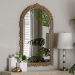 Baxton Studio Caitlin Antique Gold Finished Wood Arch Accent Wall Mirror with Carved Leaf Border - RXW-10951-Wall Mirror