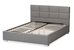 Baxton Studio Sophie Modern and Contemporary Grey Fabric Upholstered Queen Size Platform Bed - BBT6481-Queen-Grey