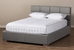 Baxton Studio Sophie Modern and Contemporary Grey Fabric Upholstered Queen Size Platform Bed - BBT6481-Queen-Grey