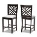 Baxton Studio Caron Modern and Contemporary Gray Fabric Upholstered Espresso Brown Finished Wood Counter Height Pub Chair Set of 2 - RH317P-Grey/Dark Brown-PC