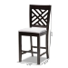 Baxton Studio Caron Modern and Contemporary Gray Fabric Upholstered Espresso Brown Finished Wood Counter Height Pub Chair Set of 2 - RH317P-Grey/Dark Brown-PC