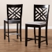 Baxton Studio Caron Modern and Contemporary Gray Fabric Upholstered Espresso Brown Finished Wood Counter Height Pub Chair Set of 2 - RH317P-Grey/Dark Brown-PC