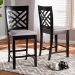 Baxton Studio Caron Modern and Contemporary Gray Fabric Upholstered Espresso Brown Finished Wood Counter Height Pub Chair Set of 2 - RH317P-Grey/Dark Brown-PC