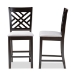 Baxton Studio Caron Modern and Contemporary Gray Fabric Upholstered Espresso Brown Finished Wood Counter Height Pub Chair Set of 2 - RH317P-Grey/Dark Brown-PC