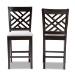 Baxton Studio Caron Modern and Contemporary Gray Fabric Upholstered Espresso Brown Finished Wood Counter Height Pub Chair Set of 2 - RH317P-Grey/Dark Brown-PC