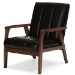 Baxton Studio Nikko Mid-century Modern Scandinavian Style Dark Brown Faux Leather 3 Pieces Living Room Sets - BBT8011A2-Brown 3PC Set