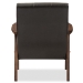 Baxton Studio Nikko Mid-century Modern Scandinavian Style Dark Brown Faux Leather 3 Pieces Living Room Sets - BBT8011A2-Brown 3PC Set