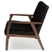 Baxton Studio Nikko Mid-century Modern Scandinavian Style Dark Brown Faux Leather 3 Pieces Living Room Sets - BBT8011A2-Brown 3PC Set